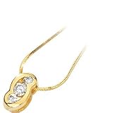 Stunning! 14k Yellow-gold 3-Stone 1/4 CT TW Moissanite Pendant-necklace Slide