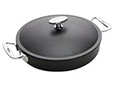 Lodge Signature Seasoned Cast-Iron Covered Casserole with Stainless-Steel Handles
