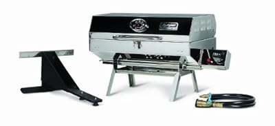 Camco Olympian 5500 Stainless Steel Portable Propane Gas Grill with RV Mounting Bracket and Folding Legs for Tabletop Use (57305)