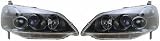 01-03 HONDA CIVIC COUPE EURO PROJECTOR HEADLIGHT, one set (left and right included), BLACK RIM, BLUE PROJECT, w/Halo Rim & Chrome Reflectors, Sedan (2001 01 2002 02 2003 03) HD0101PHL3