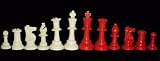 ChessCentral's Red Imperial Chess Set with Chess Pieces, Black Board, and Bag