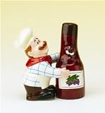 Chef and Wine Bottle Salt & Pepper Shaker Set