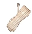 25' FT FOOT IVORY PHONE TELEPHONE EXTENSION CORD CABLE LINE WIRE WITH STANDARD RJ-11 PLUGS JACKS