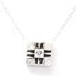 925 Silver Modern Square Shaped Pendant on 18 Chain