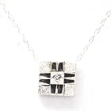 925 Silver Modern Square Shaped Pendant on 18 Chain