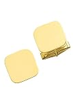Solid 14K Classic Gold Square Stud Set (4)