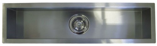 32 Inch - Zero Radius Design 16 Gauge Stainless Steel Undermount Single Narrow Bowl Kitchen / Bar / Prep Sink