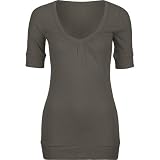 FULL TILT Banded Bottom Womens Top - Grey
