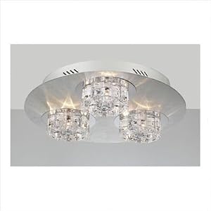 Ice Age Nine Light Flush Mount in Aluminum With Chrome by PLC Lighting