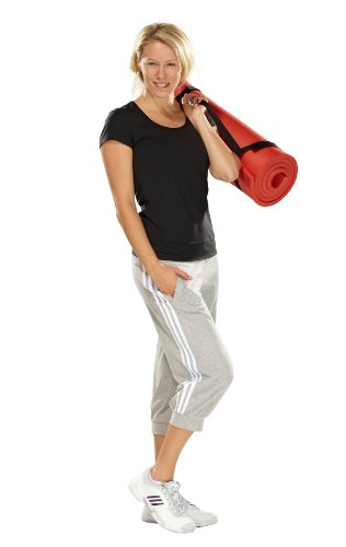 Adidas Damen 3/4 Knit Hose Essentials 3S, medium grey heather/white, L, X21249 Preisvergleich