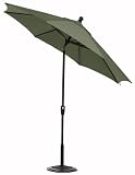 Outdoor Living : 11' Auto-tilt Umbrella Black Stone Green