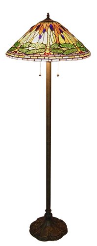 1908 Studios Tiffany Green Dragonfly Floor Lamp On Sale
