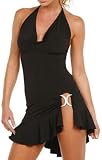 Sexy Black Lingerie Babydoll Mini Dress with Matching G-string