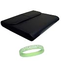 Black Leather Notebook Case For 10.2-inch Netbooks (Fits Samsung Nc 10-14GB , Samsung NC10-14GBK Ect..) + Live*Laugh*Love Wrist Band!!! (Laptop Not Included)