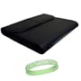 Black Leather Notebook Case For 10.2-inch Netbooks (Fits Samsung Nc 10-14GB , Samsung NC10-14GBK Ect..) + Live*Laugh*Love Wrist Band!!! (Laptop Not Included)