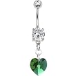 Austrian Crystal Heart May Birthstone Belly Ring