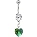 Austrian Crystal Heart May Birthstone Belly Ring