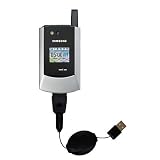 Retractable USB Cable for the Samsung SCH-A790 with Power Hot Sync and Charge capabilities - Gomadic Brand w/ TipExchange Technology