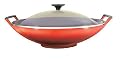 Le Creuset Cast Iron Wok with Glass Lid, Volcanic, 36 cm