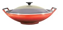 Le Creuset Cast Iron Wok with Glass Lid, Volcanic, 36 cm