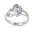 Sterling Silver Baby Ring with Aquamarine CZ - 2mm Band Width - 10mm Face Height - Sizes: 1-3 Sterling Silver Baby Ring with Aquamarine CZ - 2mm Band Width - 10mm Face Height - Sizes: 1-3