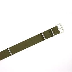 Watch Band Nylon One Piece Military Sport Green Stainless Buckle 18 millimeter