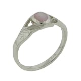 Sterling Silver Oval Pink Mother Ring Pearl Bracelet (size 7,8)