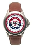 Texas Rangers Mens Rookie League Leather Strap Watch