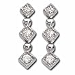 14kt White Gold Multi-Shaped Diamond Dangling Earrings