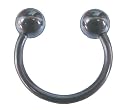 THU0001 / Piercing Hufeisen - Horseshoe 1,2 mm Durchmesser 8 mm aus Titan mit Kugeln 4 mm