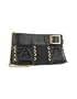 Leonardo Delfuoco Guia - Black Canvas and Leather Clutch w/ Chain Strap