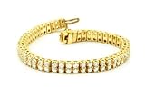 14K Yellow Gold 4.00ct 2 Row Diamond Tennis Bracelet
