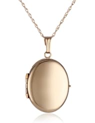 14k Gold  Oval 4-Picture Locket Necklace, 18"