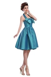 A-line Taffeta/Tulle Halter  Pleated Homecoming Dress/Mini Dress  With a Bow(s)
