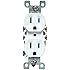 Leviton M12-05320-WMP 15 Amp Duplex Receptacle Grounded, White, 10-Pack