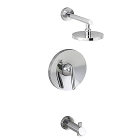 American Standard T010.502.002 Green Tea Bath and Shower Trim Kit, 6-3/4-Inch Rain Showerhead, Brass Shower Arm, Metal Diverter Spout, Polished Chrome