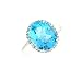 Search : 14k White Gold Blue Topaz Diamond Ring