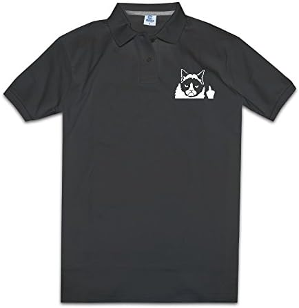 Men's Middle Finger Cool Cat Polo Shirts Collared Jersey Polo