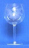 Individually Hand Etched Pine Cone Red Wine Glass 7 1/4"H Set / 4
