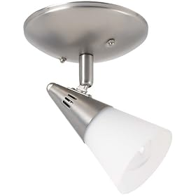 Globe Illusion One-Light Flush Mount Ceiling Fixture, Brushed Steel with White Shade... by Globe Electric