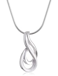 VINANI brand Germany 925 Sterling Silver Women Pendant 2 Lines curved matte/shiny with Snake Chain Necklace ANA-S