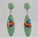 Light Green Turquoise and Opal Earrings in Sterling Silver, #9967