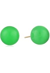 Green Jade Round Stud Earrings