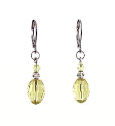 Earrings - E76 - Crystal Rice Drop ~ Jonquil (Yellow)