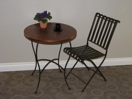4D Concepts Rounded Metal Folding Chair