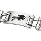 Stainless Steel 08.00 INCH Buffalo Bills Team Logo Bracelet