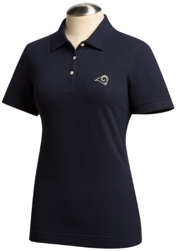 NFL Saint Louis Rams Women's Ace Polo, Navy Blue, Medium