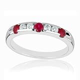 Imagine Designs Ruby and Diamond Stackable Band 1/6ctw