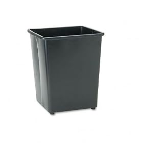 13 Square Fire-Safe Steel Wastebasket, 31-Quart, Black (SAF9612BL)