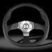Momo Commando-r Black Leather & Silver Steering Wheel